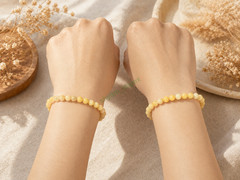 Natural Yellow Aventurine Bracelet Handmade Stretch Crystal Bead Jewelry