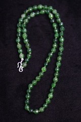 Aventurine Necklace Green 6mm Ball Faceted Gemstone Silk Knotted 20″