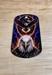 Eagle USA Dog Tag 3d Texture Pendant