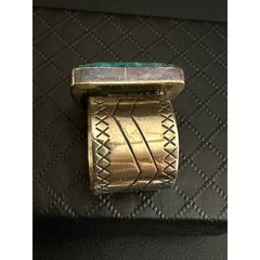 Jay King Ring Turquoise Sterling Silver Southwest Wide Band 925 DTR Pinky Size 5