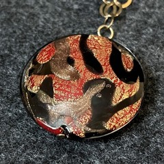 Venetiaurum Chain Link Necklace Italian Murano Glass Pendant Beads Multicolor