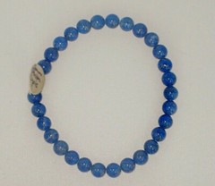 Genuine Denim-Lapis Stone Bead Stretch-Elastic Bracelet
