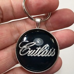 Vintage 71-77 Oldsmobile Cutlass Chrome Badge Emblem Logo Reproduction Keychain