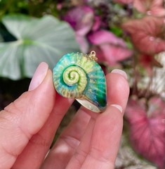 Handmade Ceramic Pendant Jewelry. Unique piece. Reef