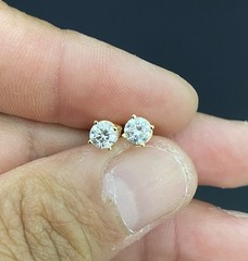 14K Yellow Gold Natural SI1-SI2 0.75 CTW Color G Real Diamond Stud Earring