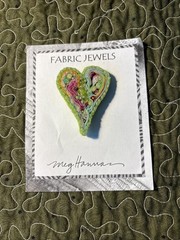 Meg Hannan Fabric Jewels Heart Pin Rag Sky Art Studio WA USA fiber milleflori