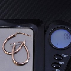 0.75”, vermeil 14K rose gold over sterling silver 925 hoops earrings with cz