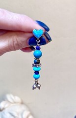 Beautiful Sterling Silver Lapis Lazuli, Turquoise & Chrysocolla Heart Earrings