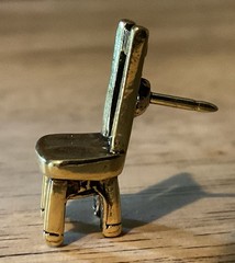 22 K Gold Dipped Pewter Chair Lapel Pin Charm Pendant Jim Clift Made In USA