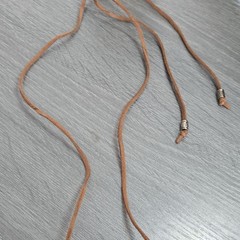 Brown Leather Metal Beaded Boho Necklace Unisex Adults