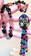 AMAZING Sterling Silver Labradorite, Pink Topaz, Spinel, Art Glass Etc. Necklace