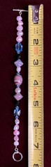 Gold Blue Pink Glass Art Starfish Beaded 8″ Necklace & Matching 7″ Bracelet!