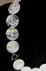 Vintage Crackle Quartz Necklace 30mm Clear Beads Statement Toggle Clasp