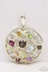 Signed Brighton Fadi CID Crystal Enhancer Pendant Hoop Earrings Flower Ring22552