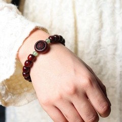 Zambian Rosewood Round Buddhist Prayer Bead Bracelet Women’s Amulet Gift