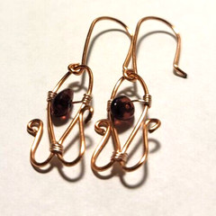 Elegant Garnet and Rose Gold Artisan Earrings 100% CHARITY