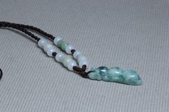 Cert’d Natural Green A Jadeite jade Hand-Carved Green beans Pendant