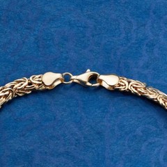 7″ Elegant Handmade Shiny Byzantine Link Bracelet Real 14K Yellow Gold