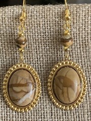 NOW 35% OFF*HANDCRAFTED NATURAL MADAGASCAR PETRIFIIED JASPER EARRINGS.g