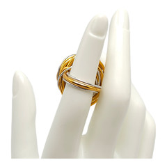 Silver and Gold Tone Multi-Wire Wrap Ring Artisan Vintage Size 6
