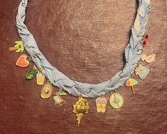 Handcrafted Light Blue Bandana Boho Necklace, Summer Charms, Beach Jewelry