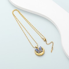 Butterfly Urn Necklace for Ashes Women Men Moon Memorial Ashes Cremation Jewelry