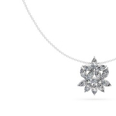 1.75 Ct Marquise Cut Diamond Pendant Necklace VS1 D-F White Gold 14k
