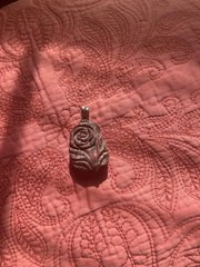Rhodochrosite Carved Rose Pendant