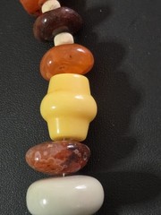 Boho Southwest Style Mixed Stone Necklace Carnelian Agate Wood Beads Ceramic 30″