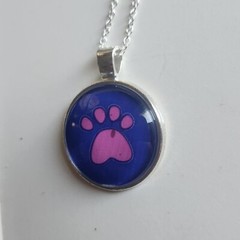 Rainbow Paw Print Handmade Necklace LGBTQIA+ Gay Pride