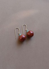Natural Red CORAL Blue AQUAMARINE 14K Gold Filled Earrings