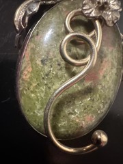 Pink And Green Unakite Gemstone Pendant