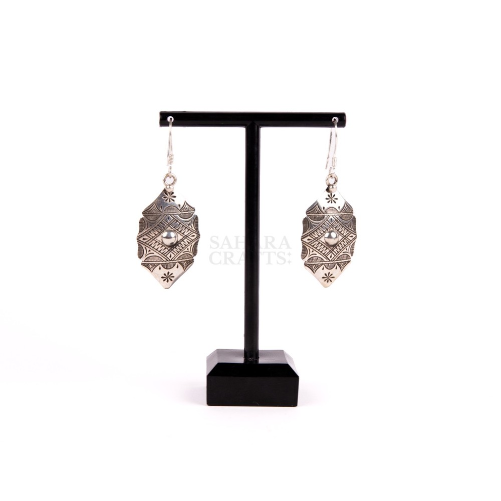 Tuareg Silver Earrings, Tribal Berber Jewelry, African Cross, Handmade
