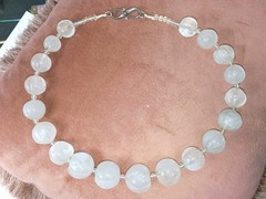 Himalayan Antique Carved Big Rock Crystal Stones, Glass Beads 18 » Necklace Rare