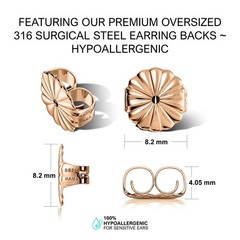 Rose Gold Plated Silver Stud Earrings With 2.00 CTW Princess Zirconia – 5.5MM