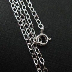 Sterling Silver Necklace Chain. 3 by 3.5 mm Flat Oval Cable Link (16″-36″)