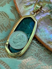 Charles Albert Green Jasper & Alchemia Gold Handcrafted Artisan Pendant Necklace