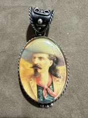 Vintage JSVR Jacqueline Smiley Western Vintage 950 Silver Large Cowboy Pendant