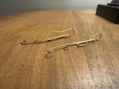 Handmade Gold-Tone Wire Swirl Earrings 2.5” Long Modern Minimalist Art