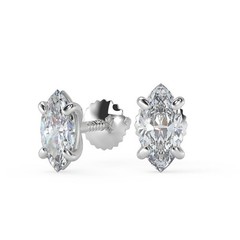 4.5 Ct Marquise Cut Stud Diamond Earrings VS1 D Screw Back White Gold