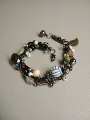 Multicolored Beaded Volleyball Charm Adjustable Multi-Strand Bracelet, 7″ to 8″