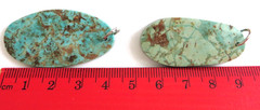 Genuine Handmade Turquoise Pendant, 50 ct. total, Blue/Green, Set of 2