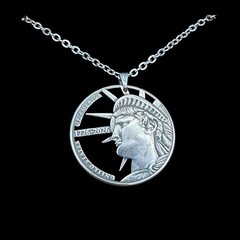 250th U.S. 2026 «Statue of Liberty» Half Dollar Hand Cut Coin Necklace 18″ NEW