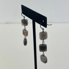 Botswana Agate Sterling Silver Earrings Artisan Handmade Natures Art Jewelry 925