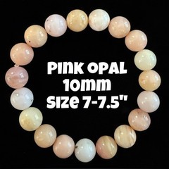 Authentic Pink Opal 10mm Beaded Stretchy Bracelet by Bombshell Beads
