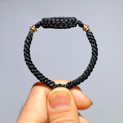 Prehistoric Echo • Ancient Ammonite Fossil Macramé Bracelet • Handmade Wristband