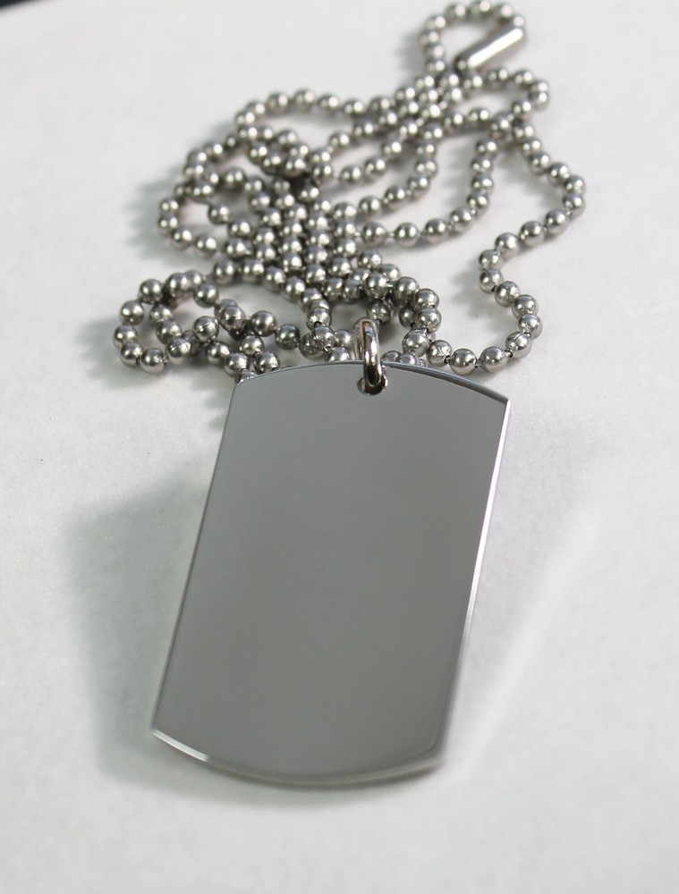 SOLID STAINLESS STEEL HEAVY DUTY 2 SIDES ENGRAVE TEXT ONLY