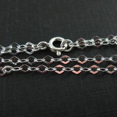 7.5 inch Sterling Silver Chain Bracelet -Fancy Double Diamond Cable Link