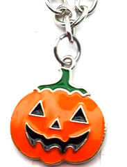 Jack O Lantern Halloween Silver Tone Pendant Necklace-21 Inches
