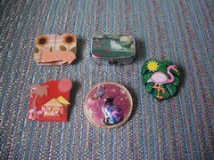 Lucinda Pins Hand Made Pill Box Flamingo Cat Butterfly